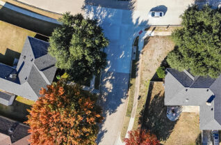Bird's eye view of houses.