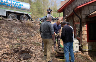 Two qualified technicians have been retained to conduct the Lake George Park Commission’s septic inspections, which are funded by annual fees. Those whose systems are scheduled to be inspected are instructed to make an appointment with a septage hauler to empty the system when the inspector is on site. Photo courtesy Lake George Park Commission.