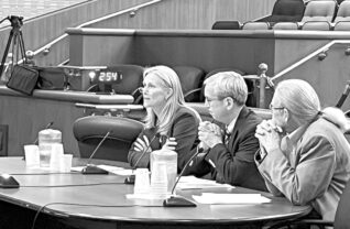 Lori Bellingham, (left) Adirondack Foundation’s vice president for community impact, testified about the region’s housing needs at Joint Legislative Budget Hearing in Albany on Feb. 14. Photo courtesy Adirondack Foundation.