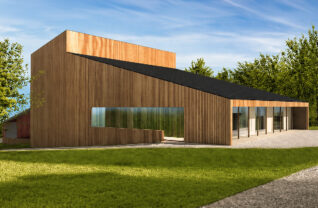 An architect’s rendering of the new, year-round 250-seat Opera Hall to be built at the Seagle Festival in Schroon Lake