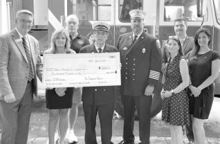 LtR: Tom Guay, Sagamore GM;) Cheryl Cahill, Bolton Fire District; Pat Cahill BVFC; Don Volkmann, Chair, Bolton Fire Commission; Jeremy Coon, Chief, BVFC; Kerry Kane, Sagamore Director of Sales; Taylor Kopec, Sagamore Security Manager; Kristin Stroebel, Sagamore Director of Human Resources.