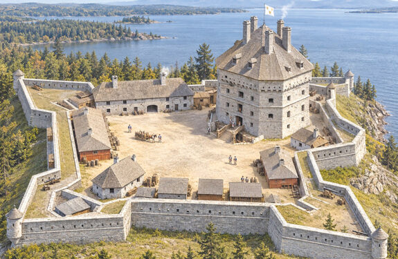 An illustration of what the 18th century French fortress at Crown Point might have looked like.