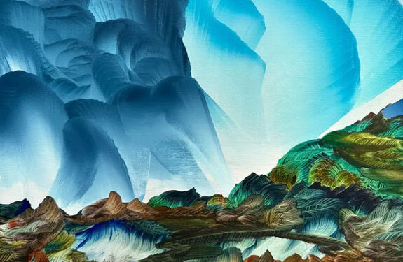Waterfalling, the painting that gave the exhibition its title.